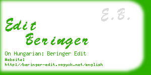 edit beringer business card